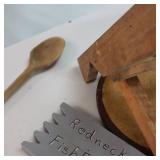 Vintage collection of various wooden items.