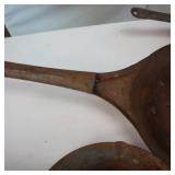 Vintage Lot of Camping Cooking Pans - 5 total, one is cast iron