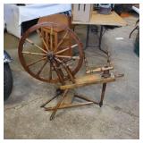 Vintage Wooden Spinning Wheel
