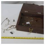 Jewelry (some silver) and heavy duty jewelry box