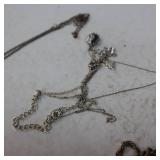Jewelry (some silver) and heavy duty jewelry box