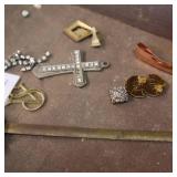 Jewelry (some silver) and heavy duty jewelry box