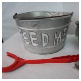 Misc. Stuff - pigeon thrower and buckets