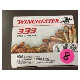 Winchester 333 Rounds .22 Long Rifle 36 Grain Hollow Point Ammunition