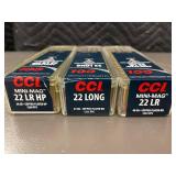 CCI .22 LR and .22 Long Rimfire Ammunition Lot - 3 Boxes