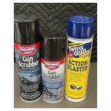 Lot of 3 Firearm Cleaning and Degreasing Sprays - Gun Scrubber and Tetra Gun