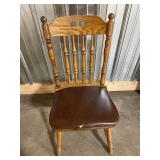 Wooden Dining Chair with Padded Brown Seat