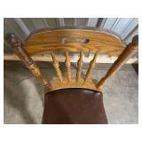 Wooden Dining Chair with Padded Brown Seat