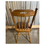 Wooden Dining Chair with Padded Brown Seat