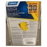 Camco 30 Amp RV Male Plug Replacement with Power Grip Handle
