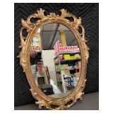 Syroco Ornate Oval Wall Mirror with Gold Frame
