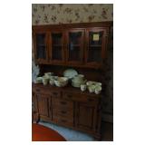 Young Republic 2 Piece Maple Hutch. 70" x 52" x 19" (Contents on top not included)