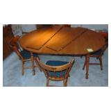 Maple Drop Side Table with 4 Chairs and 4 Leafs