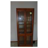4-Glass Door Cabinet with Glass Shelfs, Top lights Up. 76" x 31" x 17"