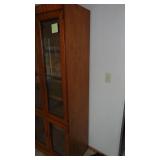 4-Glass Door Cabinet with Glass Shelfs, Top lights Up. 76" x 31" x 17"