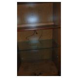 4-Glass Door Cabinet with Glass Shelfs, Top lights Up. 76" x 31" x 17"