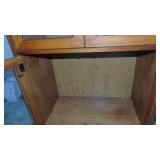 4-Glass Door Cabinet with Glass Shelfs, Top lights Up. 76" x 31" x 17"