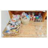 Contents of Wood Shelf Unit
