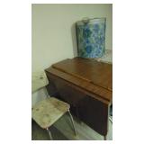 Vintage Dropside Table with 2 Chairs, Large Vintage Tin and Kitchen Cart