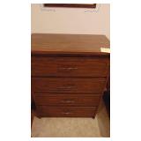 2-Vintage Side Tables, 4 Drawer Chest and Mirror