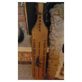 Game Board, Rain Stick and Wool Hanging from Peru