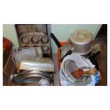 Baking Pans, Kettles, Strainer and Misc