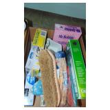 Cleaning Supplies, Vintage Cake Carrier, Mugs and Containers
