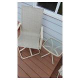 2-Outdoor Swivel Rocker Chairs and Small Side Table