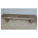 6ft Wooden Bench and Hose Reel with Hose