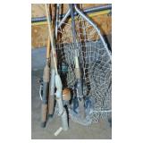 Fishing Rods, Net and Tackel Box "Very Full"