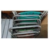 4- Vintage Folding Lawn Chairs, Folding Table and Patio Chair Cushions