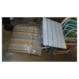 4- Vintage Folding Lawn Chairs, Folding Table and Patio Chair Cushions