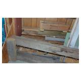 Piles of Wood Pieces and Contents of 2 Cabinets