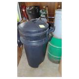 Various Trash Cans and Metal Drum