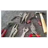 Assorted Hand Tools Incl. Hammer and Vice Grips