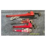 Lot of Assorted Pipe Wrenches and Channel Lock Pliers