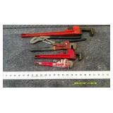 Lot of Assorted Pipe Wrenches and Channel Lock Pliers