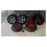 Lot Large Casters and Dolly Wheels.