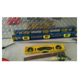 Lot of Levels, Scrapers, Measuring Tool