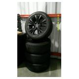 Four Chevrolet 5 lug wheels with newer Cooper tires. See description for tire sizes.