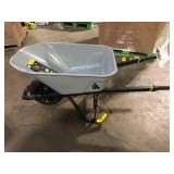 6 cu. ft. PRO Heavy-Duty Steel Tub Wheelbarrow, Steel Braces and Handles, Easy Pivot/Dump Design, 16 in. Pneumatic Wheel by Gorilla   Customer Returns See Pictures