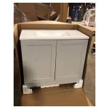 Glacier Bay 36 in. Single Sink Bath Pearl Gray Vanity with Cultured Marble Top (Assembled) Customer Returns See Pictures