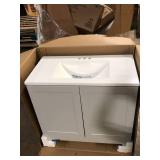 Glacier Bay 36 in. Single Sink Bath Pearl Gray Vanity with Cultured Marble Top (Assembled) Customer Returns See Pictures
