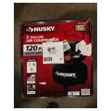 Husky 3 Gal. 120 PSI Portable Electric Oil-Free Light Duty Pancake Air Compressor with Fold Down Handle and 1-Quick Coupler   Customer Returns See Pictures