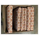 Lot of Hampton Bay 20 in. W x 20 in. D High Back Universal Outdoor Cushion in Russet Geo Medallion   Customer Returns See Pictures