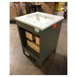 SUDIO Emma 24 in. W Bath Vanity in Vintage Green with Engineered Stone Top in Arabescato with White Sink  Customer Returns See Pictures