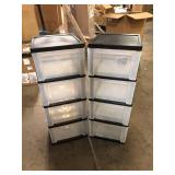 Lot of 4 Drawer Clear Plastic Storage Cart in Black (1-Pack, 32.5 in. H x 12.5 in. W) by IRIS  Customer Returns See Pictures