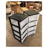 Lot of 4 Drawer Clear Plastic Storage Cart in Black (1-Pack, 32.5 in. H x 12.5 in. W) by IRIS  Customer Returns See Pictures