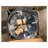 Sadler 29.33 in.W Rubbed Bronze Steel Wood Outdoor Fire Pit with Cover and Poker Included by Hampton Bay  Customer Returns See Pictures