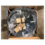 Sadler 29.33 in.W Rubbed Bronze Steel Wood Outdoor Fire Pit with Cover and Poker Included by Hampton Bay  Customer Returns See Pictures